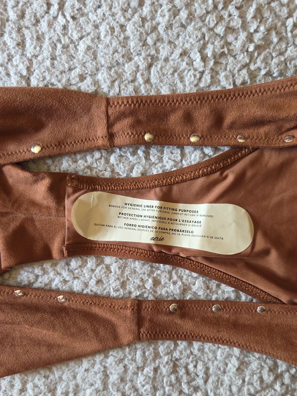 NWT Aerie Happy Cheeks Suede Bikini Bottoms in Horizon - Picture 7 of 14